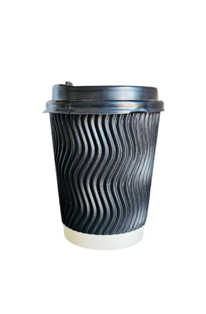 Vaso 8 oz Corrugado Negro