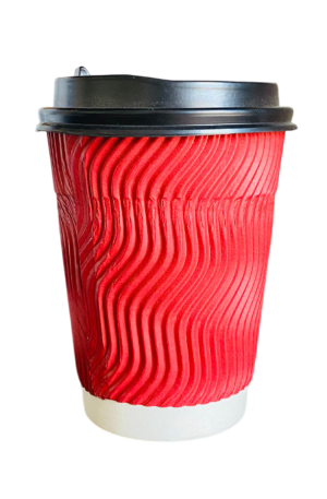 Vaso 12 Corrugado Rojo