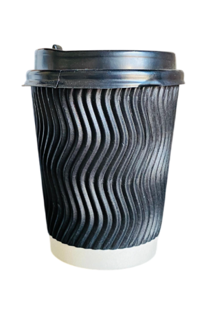 Vaso 12 oz Corrugado Negro