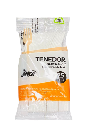 Tenedor Mediano Blanco INIX
